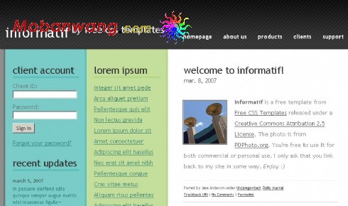 三列信息BLOG网页模板