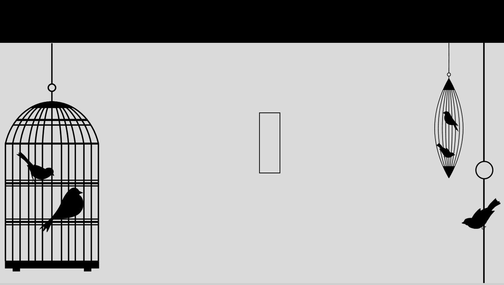 黑白风鸟笼广告创意PPT模板